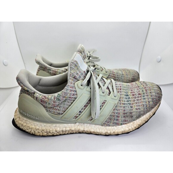 Adidas Ultraboost 4.0 Shoes Men 9 Green Rainbow Running Athletic Workout Sneaker